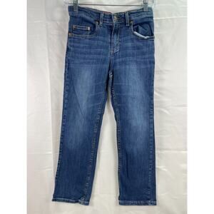 Jk Indigo Girl's Solid Button Fly 5-Pocket Blue Denim Straight Leg Jean Size 10R